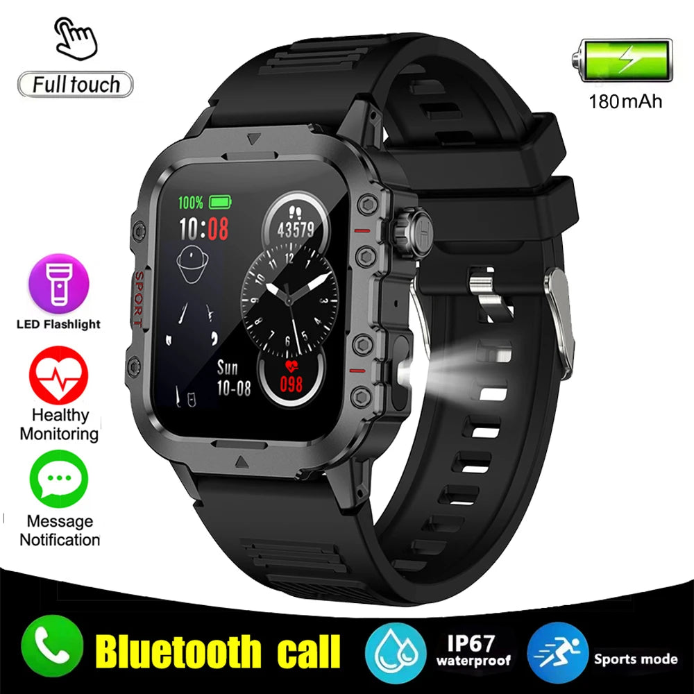 Smartwatch Militar IP67 com Chamadas Bluetooth e Monitorização de Saúde