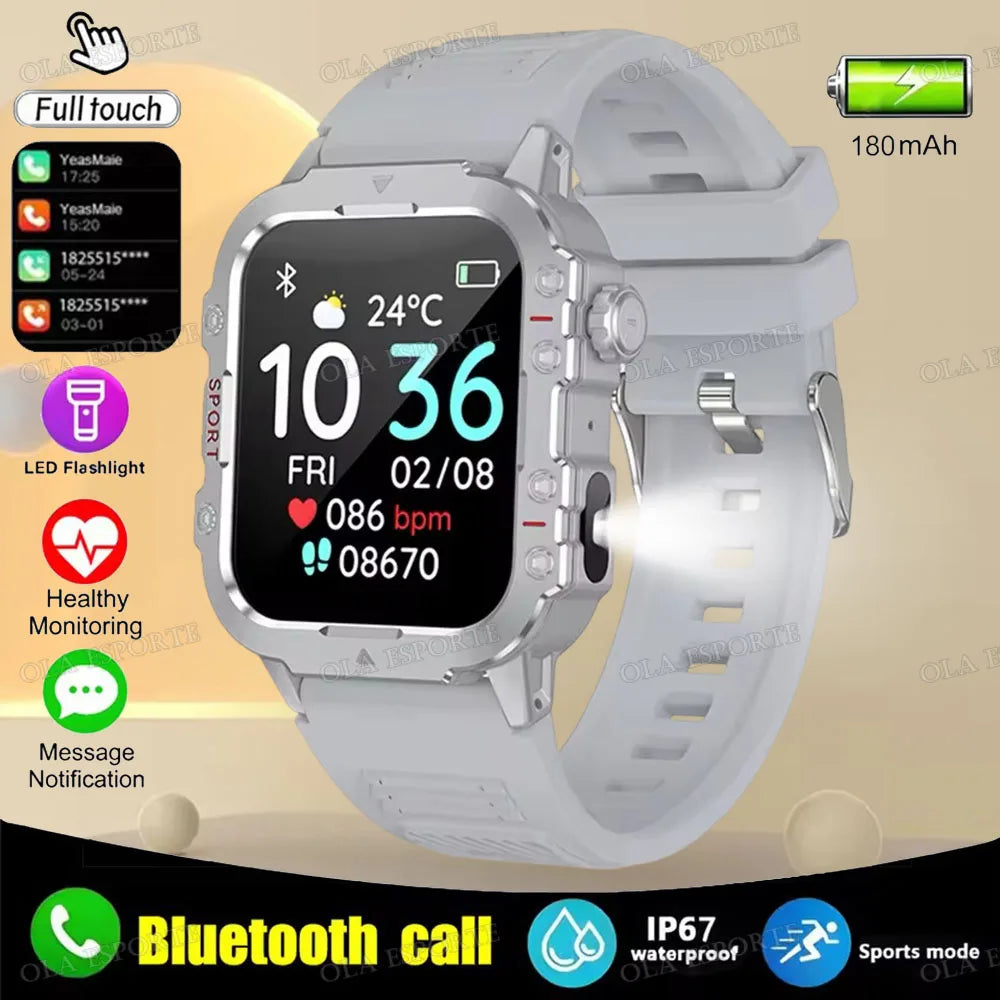Smartwatch Militar Premium IP67 com Chamadas Bluetooth e Monitorização da Saúde