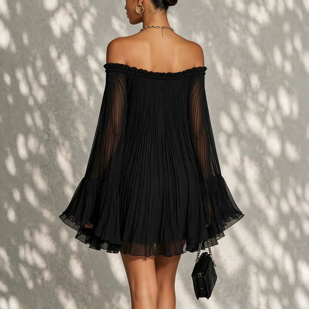 Vestido Curto Elegante Ombros Descobertos
