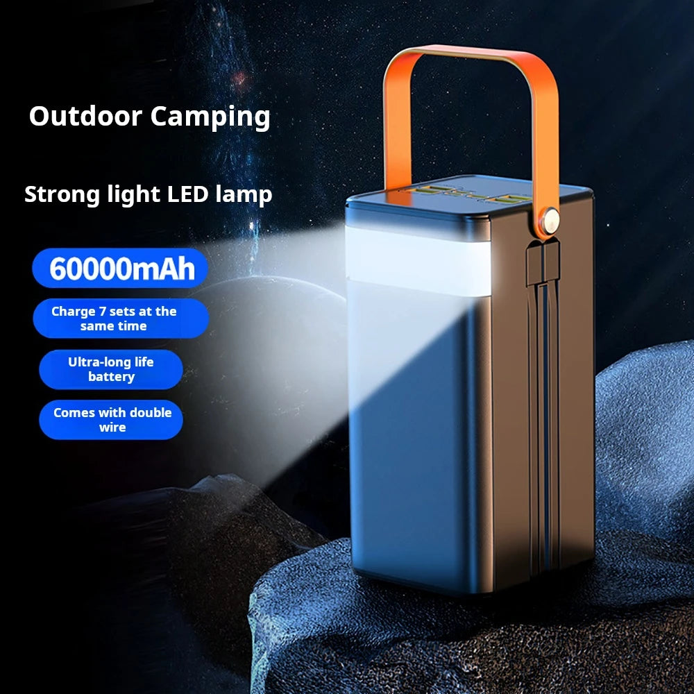 Power Bank Portátil 30.000/60.000 mAh 120W – Carregamento Rápido com Lanterna LED