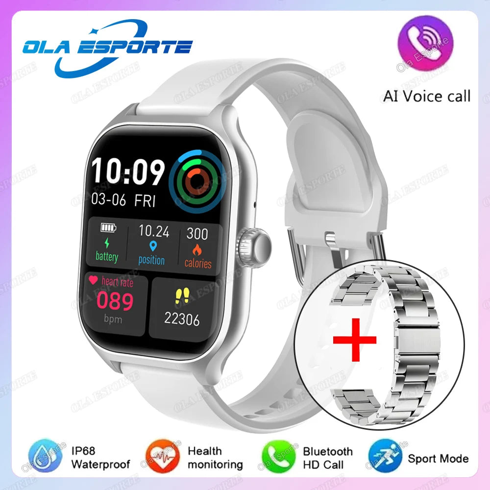 Smartwatch HD 2,01” com Chamadas Bluetooth e Monitorização da Saúde
