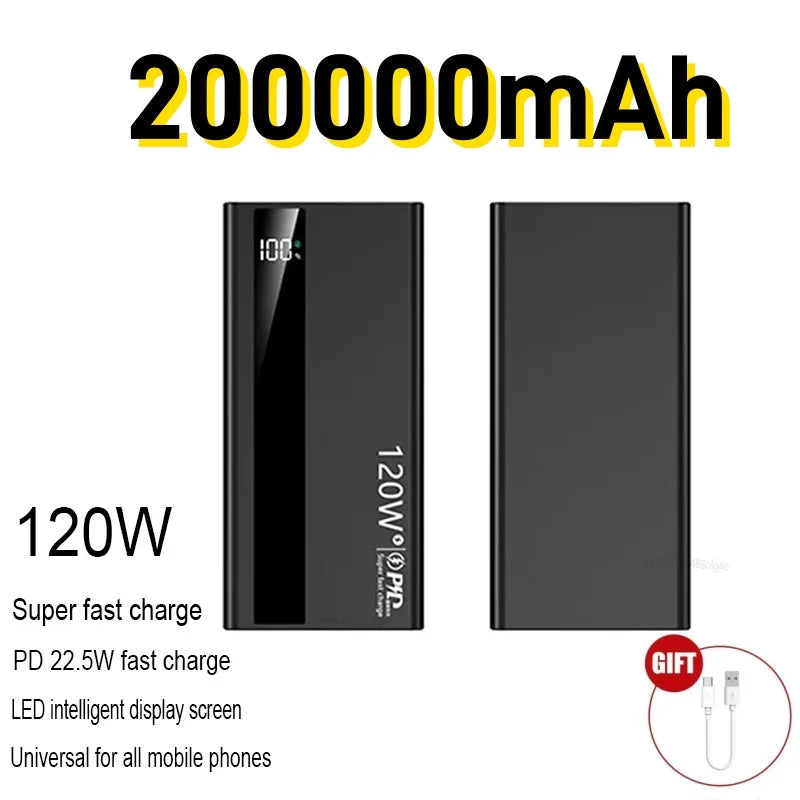 Power Bank 50.000 mAh 120W – Carregamento Rápido USB-C e USB