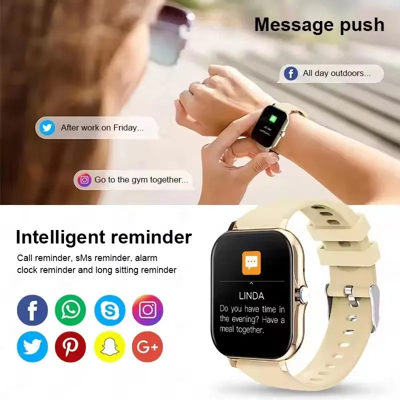 Smartwatch Inteligente com Chamadas Bluetooth e Ecrã Tátil HD