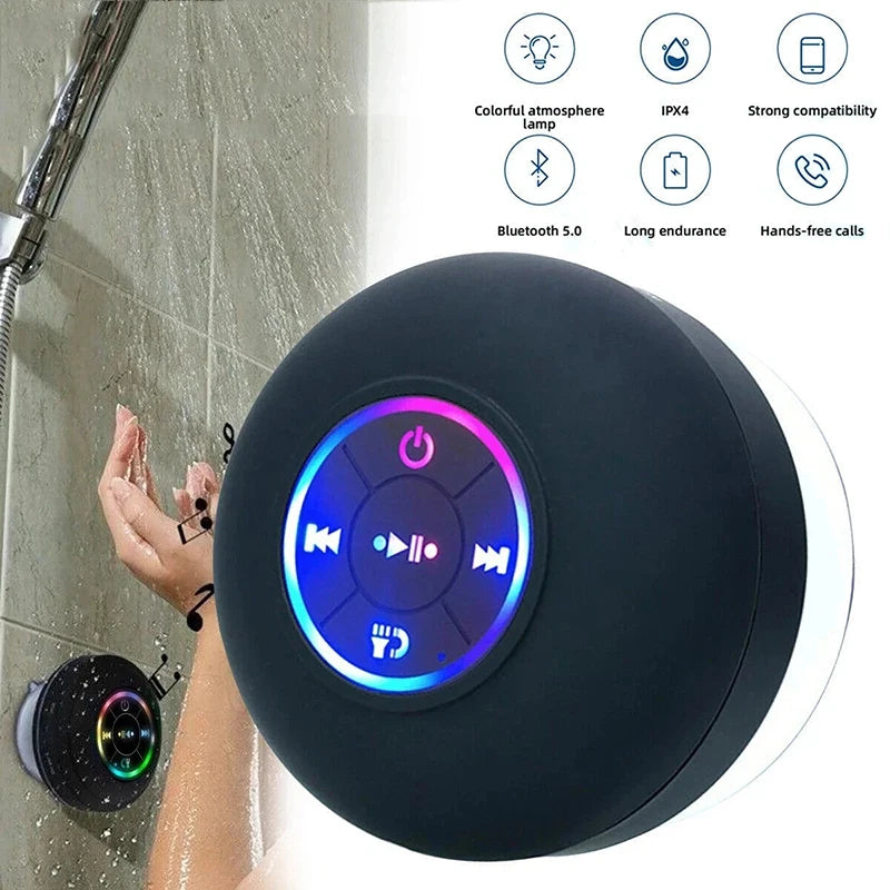 Coluna Bluetooth Portátil LED Impermeável