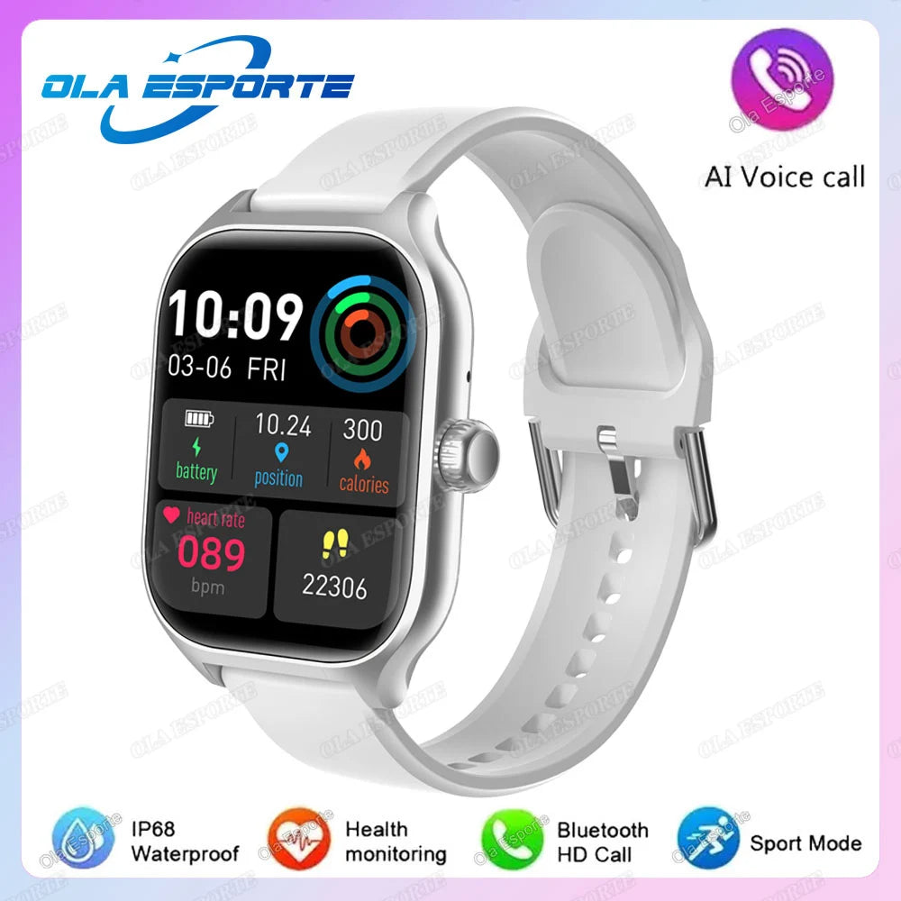Smartwatch HD 2,01” com Chamadas Bluetooth e Monitorização da Saúde