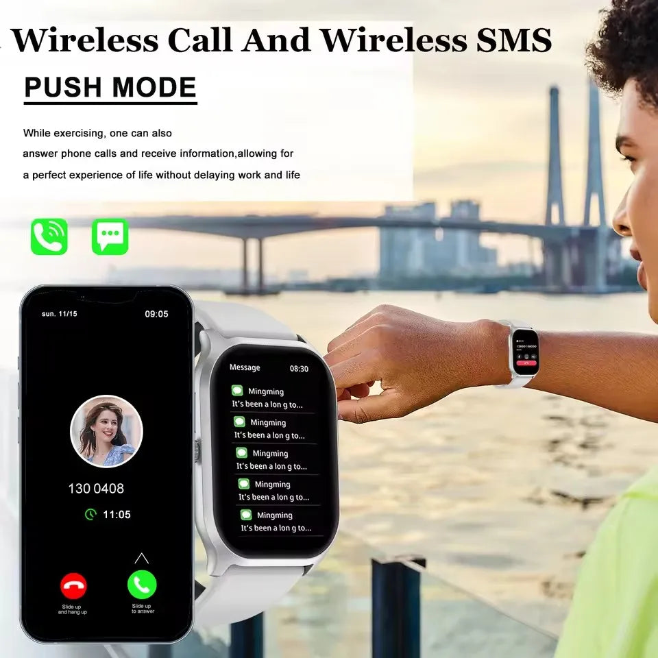 Smartwatch HD 2,01” com Chamadas Bluetooth e Monitorização da Saúde