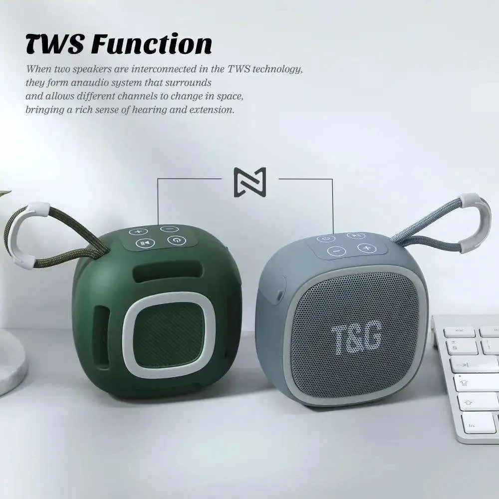 Coluna Bluetooth Portátil T&amp;G – Som Estéreo, Rádio FM e Bluetooth 5.3