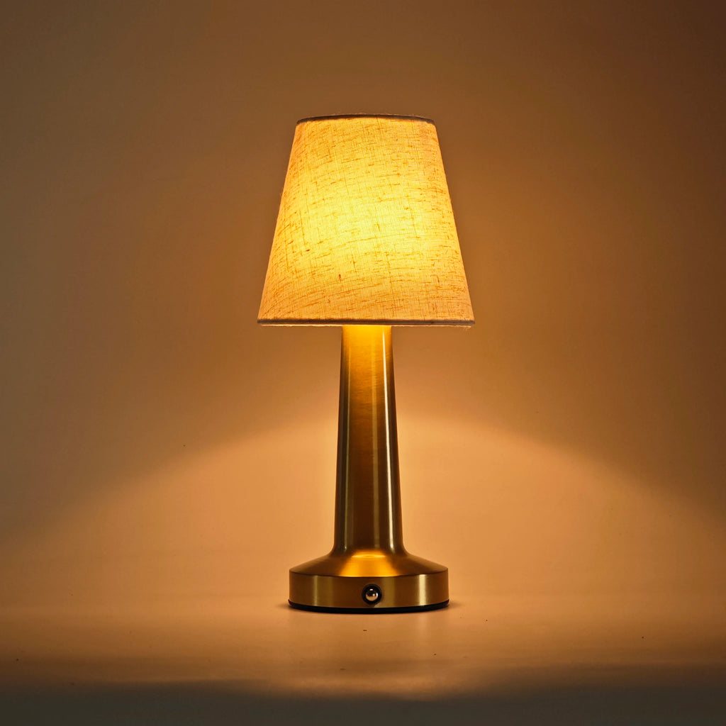 Candeeiro de Mesa LED Touch Recarregável com Abajur Premium