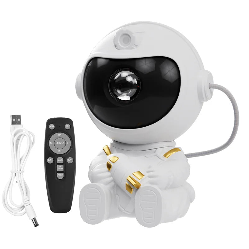 Projetor Astronauta LED – Luz Noturna Galáxia com Nebulosa e Estrelas