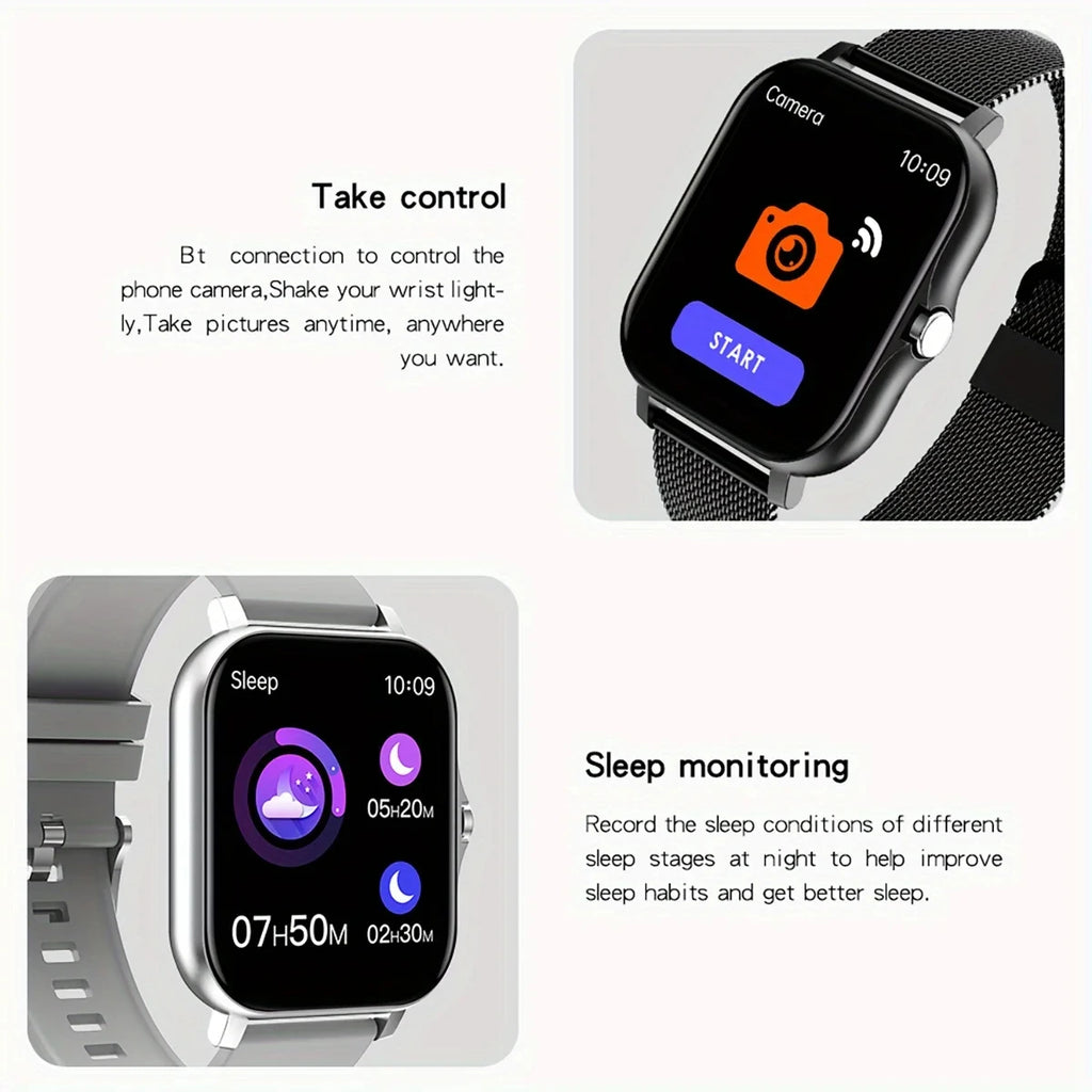 Smartwatch HD 1,83” com Chamadas Bluetooth e Monitorização da Saúde