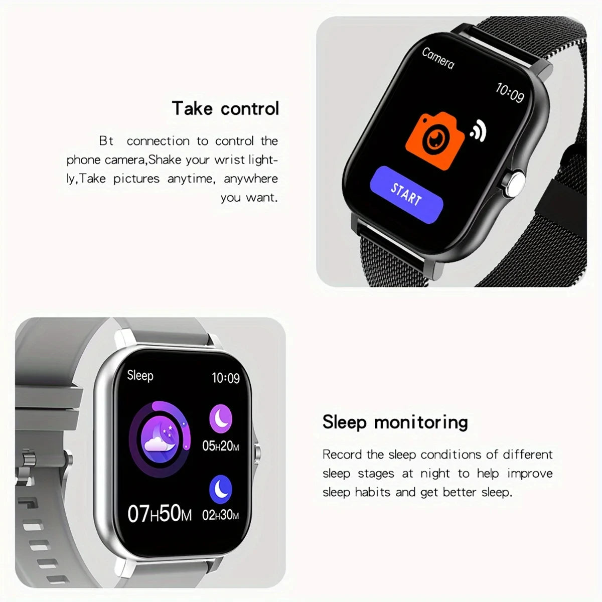 Smartwatch HD 1,83” com Chamadas Bluetooth e Monitorização da Saúde