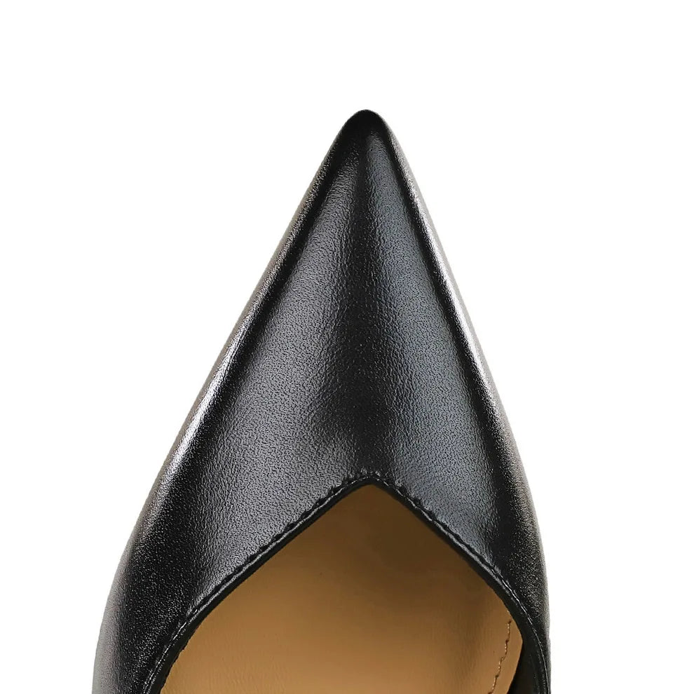Women Fashion Leather Mix Color 9.5cm High Heels Female Elegant Daily Office Date Shoes Lady Concise Pointed Toe Stiletto Pumps