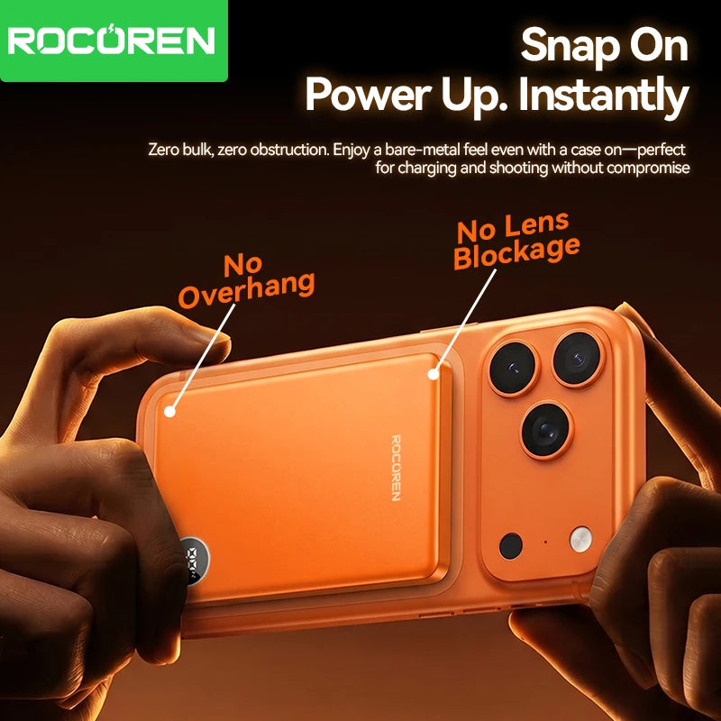 Power Bank Magnética 10000mAh com Carregamento Rápido Sem Fios 20W