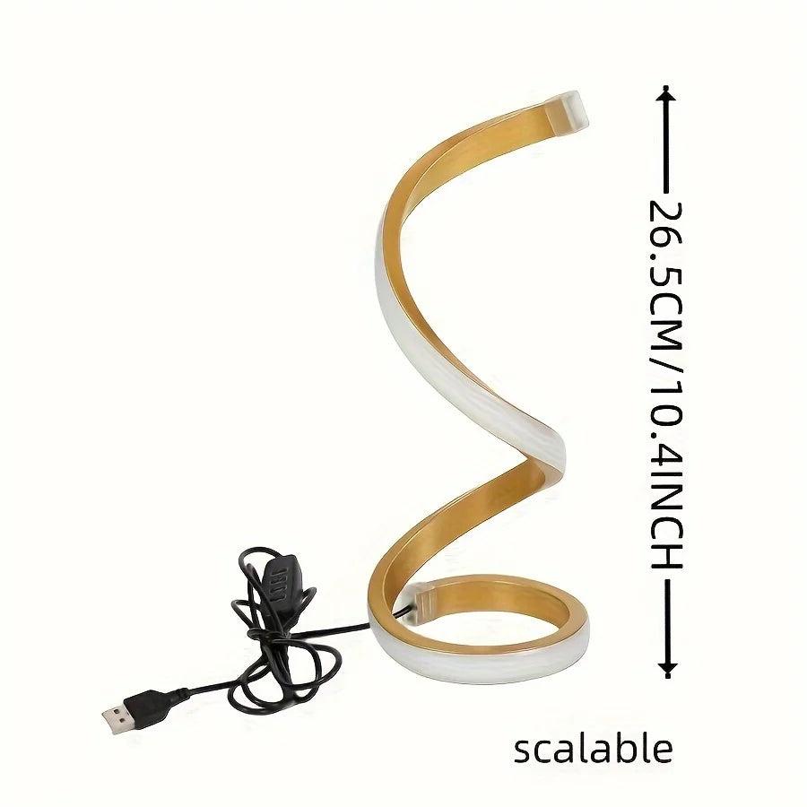 Candeeiro LED Espiral Moderno com Intensidade Ajustável