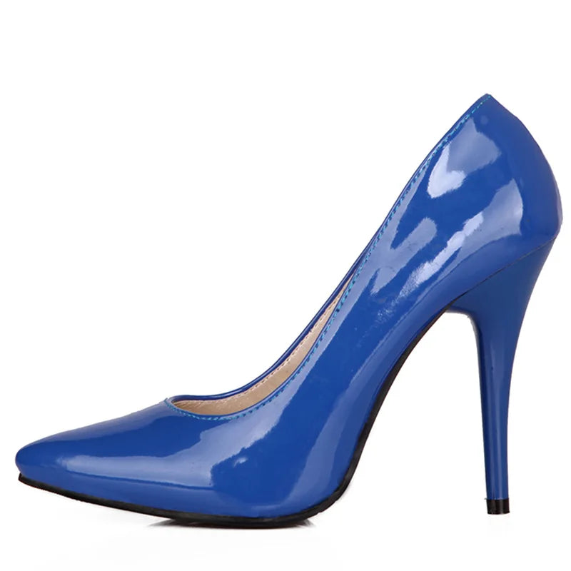 Elegant Green High Heels Pumps Shoes Woman Nude Red Blue Women's Heeled Party Office Wedding Shoes Ladies Large Size 45 ZOGEER