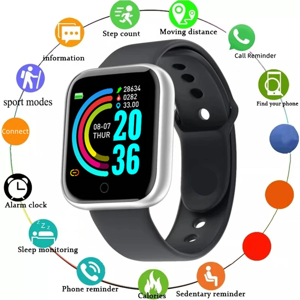 Smartwatch Fitness com Chamadas Bluetooth e Monitorização da Saúde