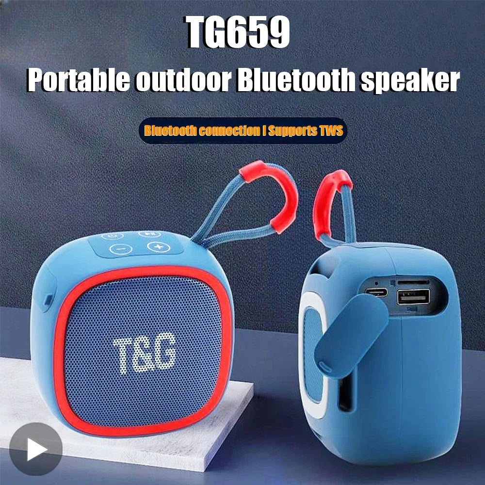 Coluna Bluetooth Portátil T&amp;G – Som Estéreo, Rádio FM e Bluetooth 5.3