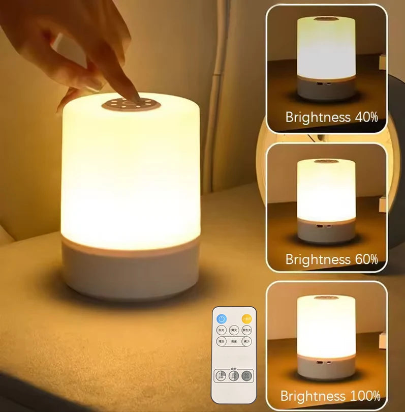 Candeeiro LED de Cabeceira Recarregável - Luz Regulável com controlo Tátil