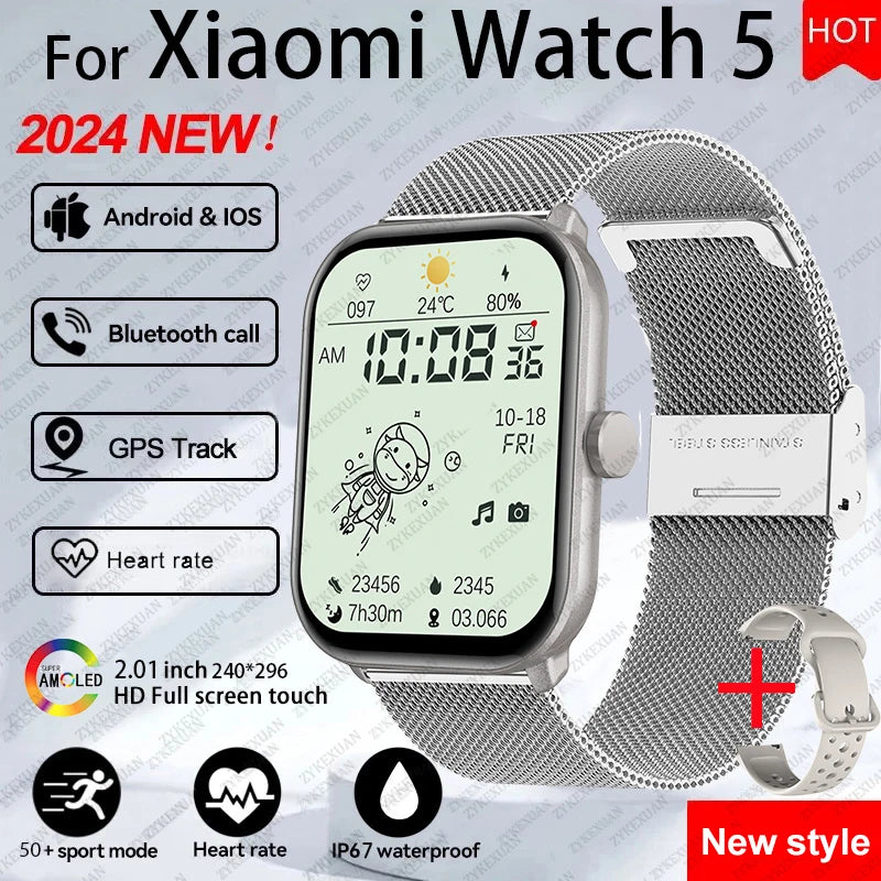 Smartwatch AMOLED com Chamadas Bluetooth, GPS e Monitorização da Saúde