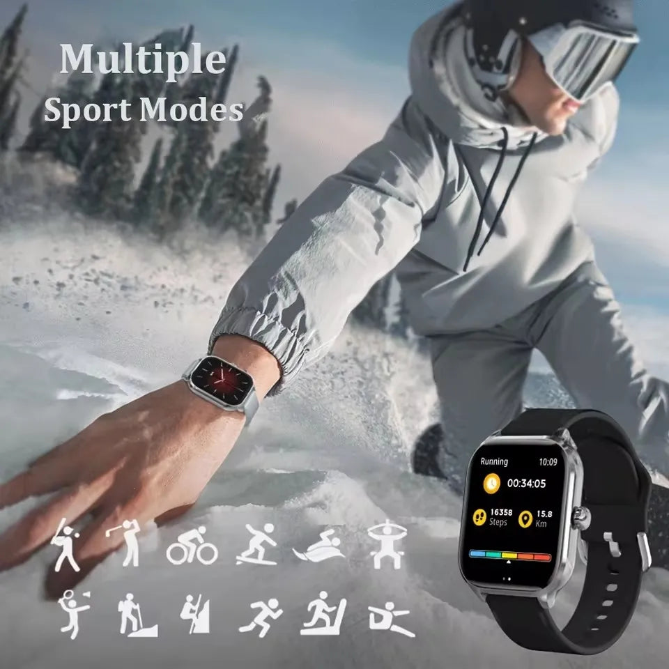 Smartwatch HD 2,01” com Chamadas Bluetooth e Monitorização da Saúde